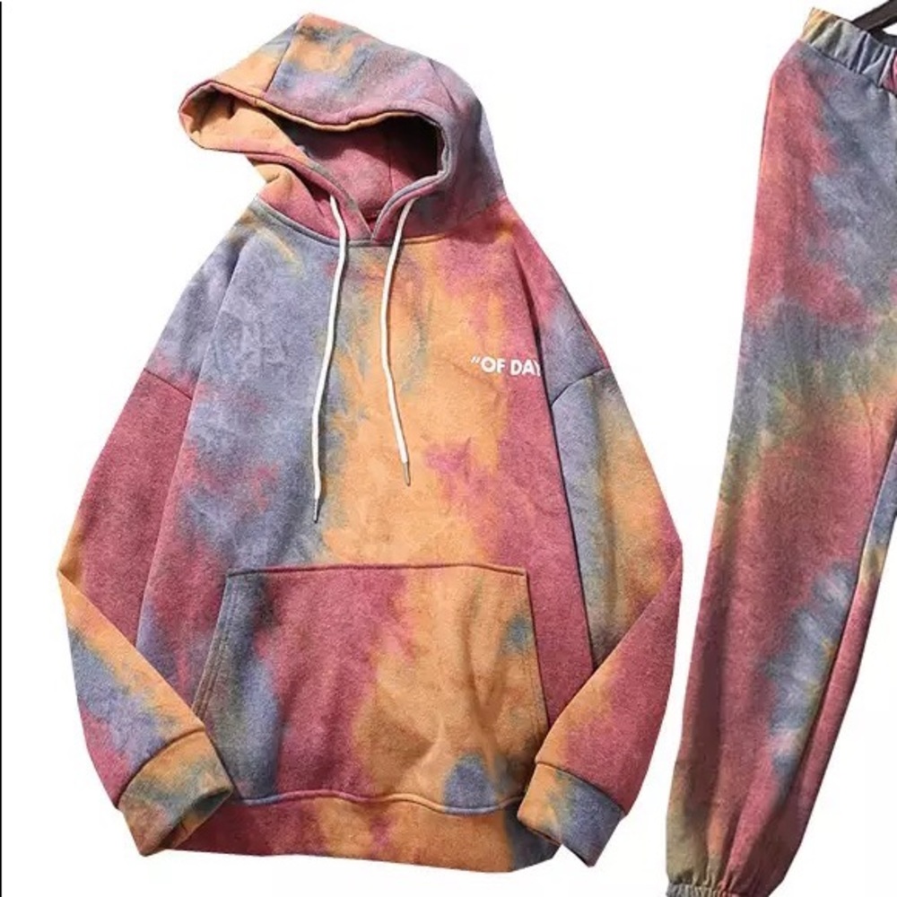 Tie Dye Rust Crush Knit Top&Sweatpants Lounge Set - Picture 4 of 5